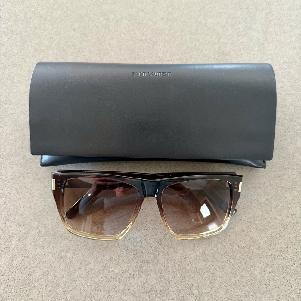 Saint Laurent Brown Gradient Sunglasses